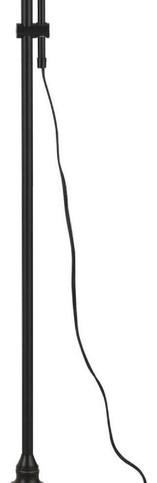 Benzara BM271949 47" Adjustable Metal Floor Lamp and Tapered Shade, Black