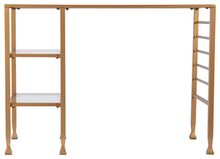 Helston Gold Metal/Glass Writing Desk