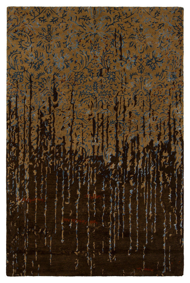Rupec Contemporary Area Rug, Brown and Blue, 7''9"x10''6"