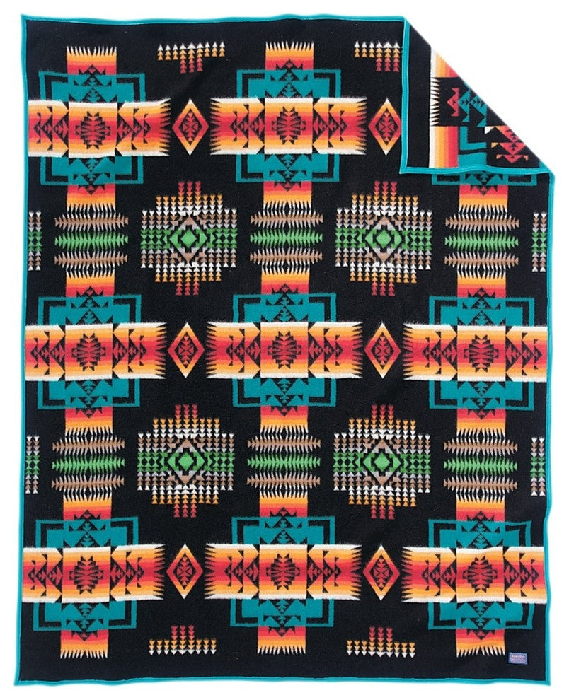 Pendleton Chief Joseph Black Throw Blanket