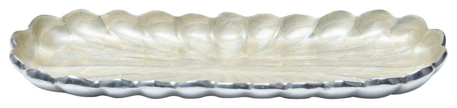 Peony 14" Rectangular Tray, Snow