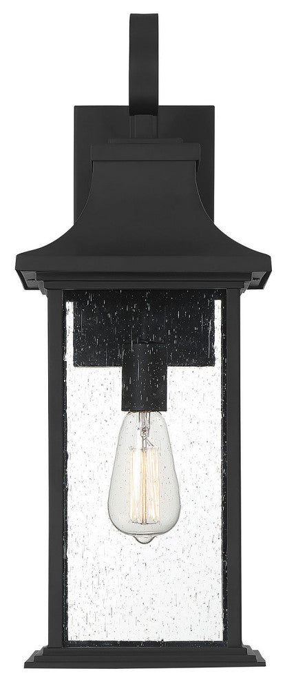 Hancock Matte Black 1-Light Outdoor Sconce, 9x23