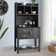 Benzara BM179597 Multi Storage Distressed Wooden Baker''s Rack, Gray