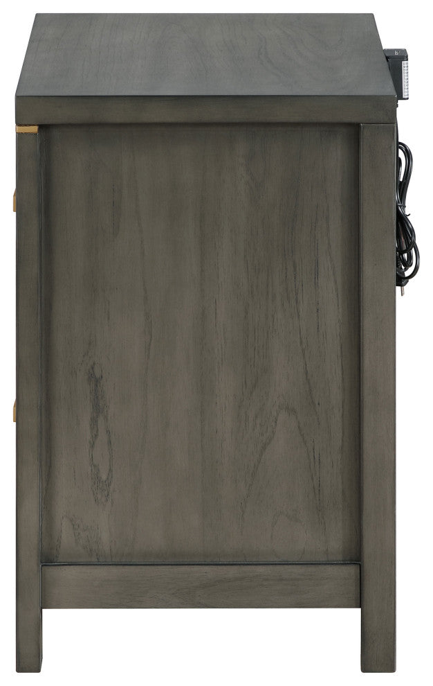 Kieran 2-drawer Nightstand Grey