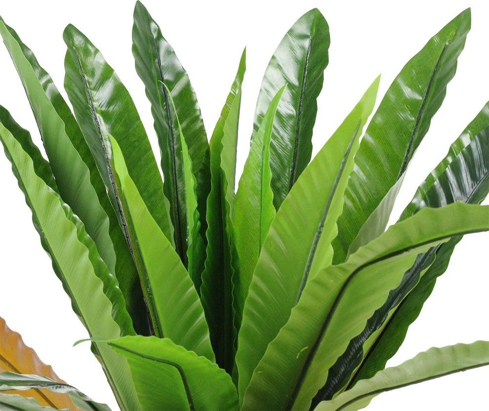 22" Decorative Potted Artificial Green and Brown Bird Nest Fern Plant