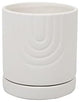 Ceramic Flower & Plant Vase, 4.80"L x 5.28"H x 4.88"W, White