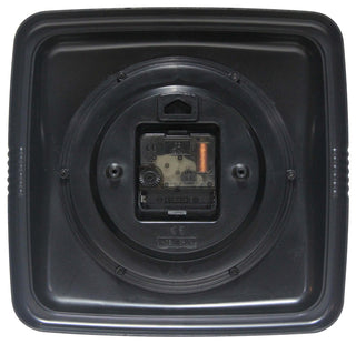 Square Retro Wall Clock, 9.25", Black