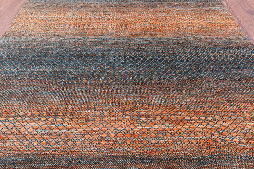 8' 1" X 10' 0" Savannah Grass Handmade Wool Rug - Q13243