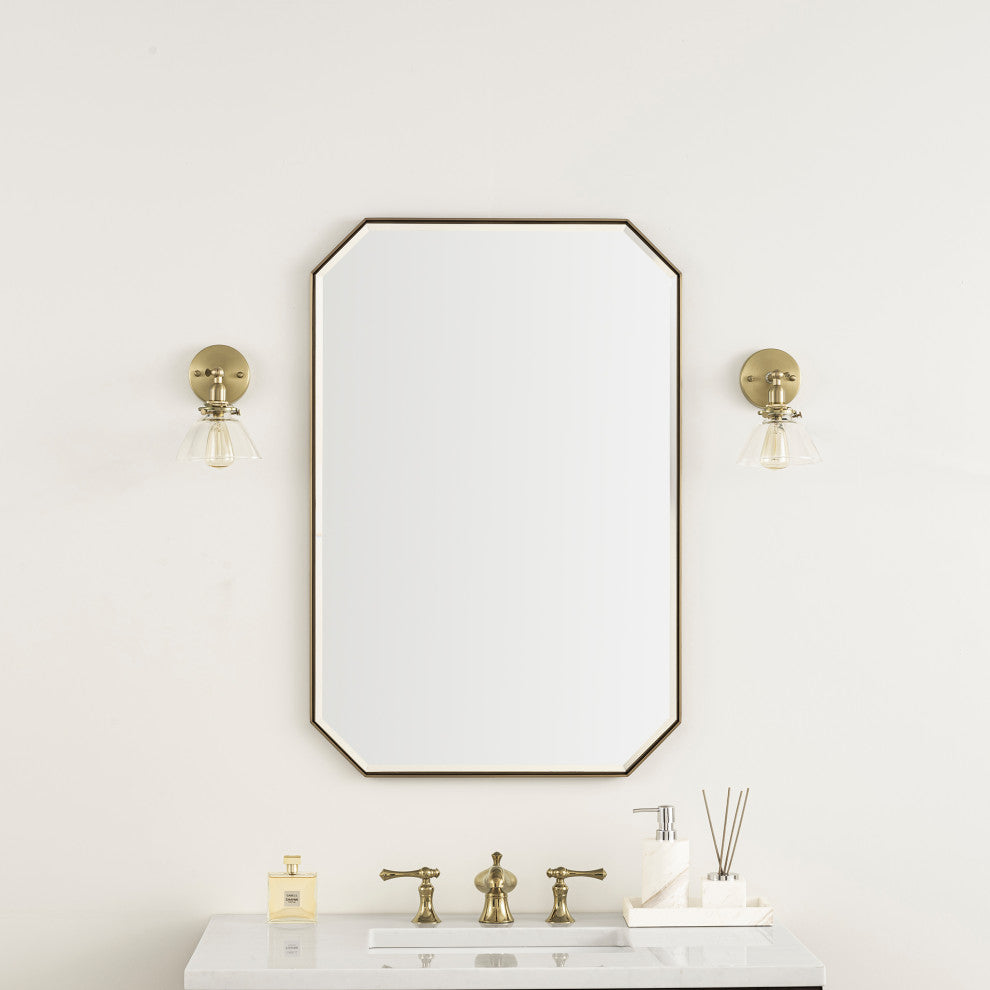 Rohe 24" Mirror, Champagne Brass