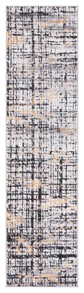 Safavieh Amelia Collection, ALA248 Rug, Charcoal/Gold, 2'x8'