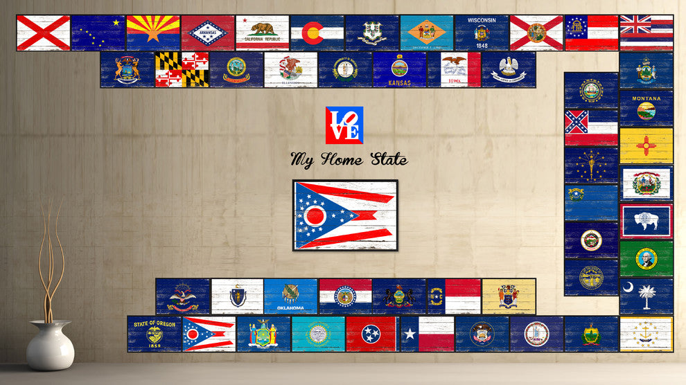 Ohio State Flag Canvas Print, 28"x37"