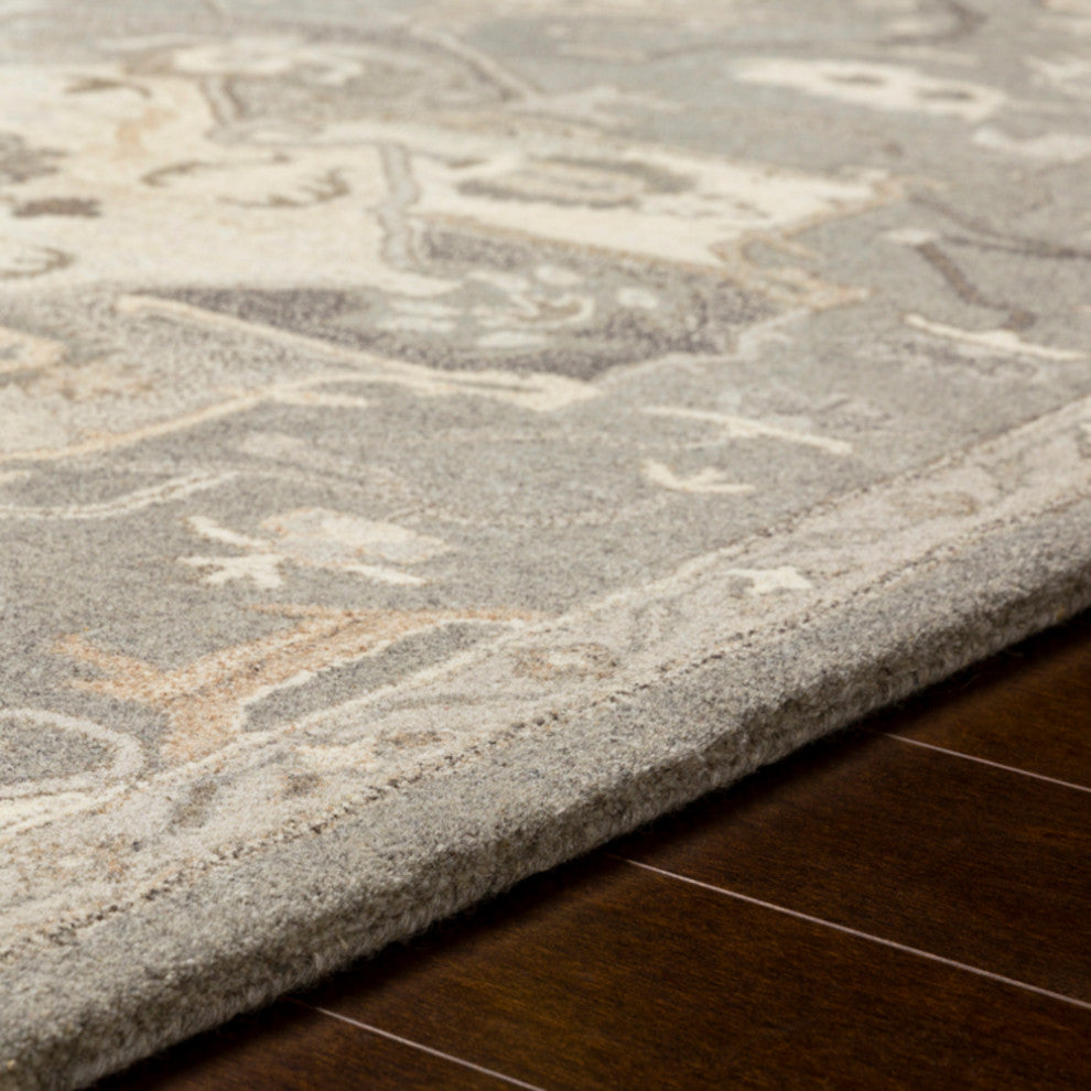 Surya Caesar CAE-1196 Traditional Area Rug, Charcoal, 3' x 12' Runner