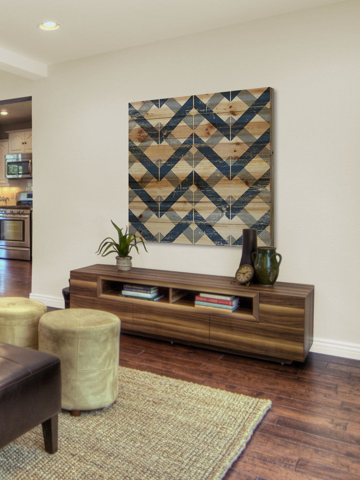 "Linkage" Painting Print on Natural Pine Wood