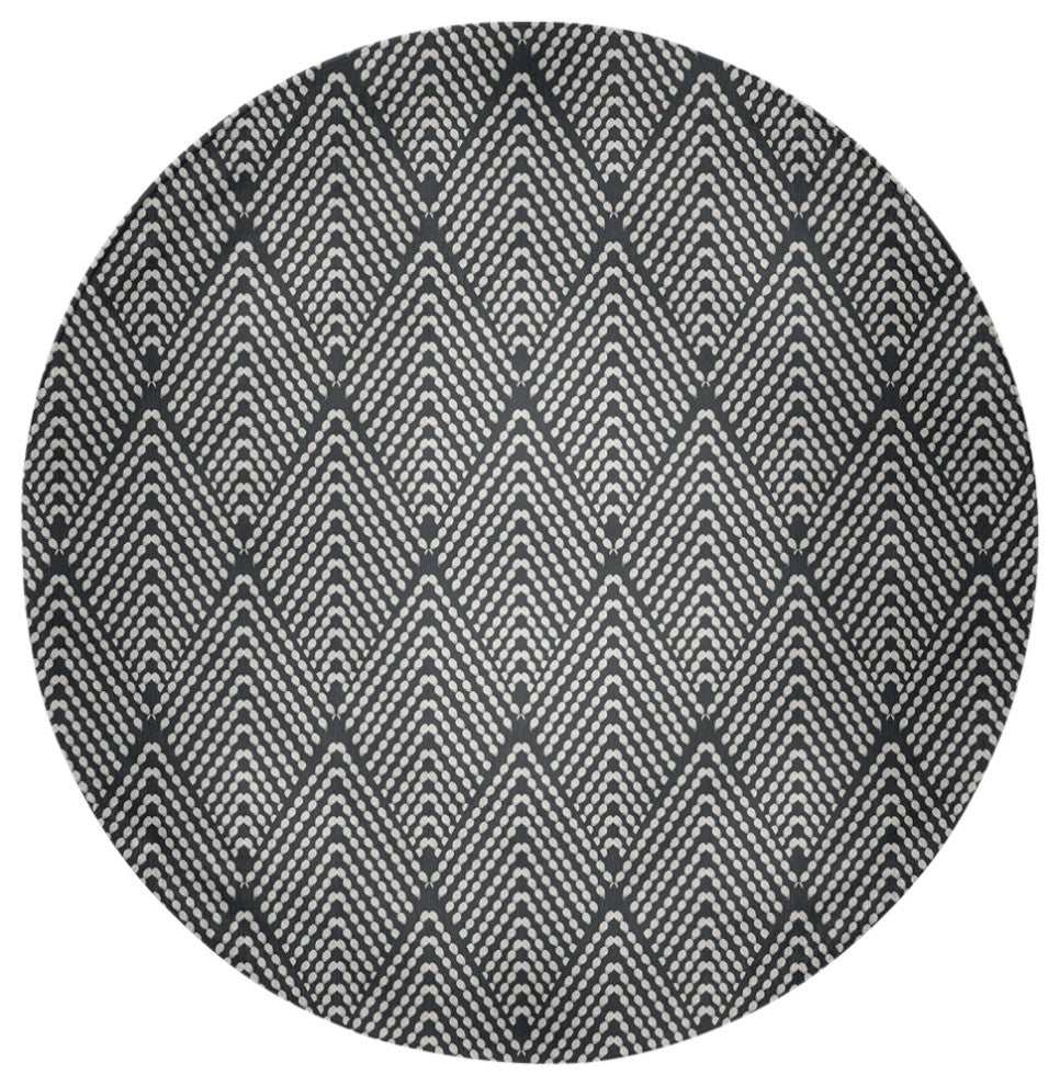 Lifeflor Diamond Spring Chenille Rug, Pepper, 5' Round