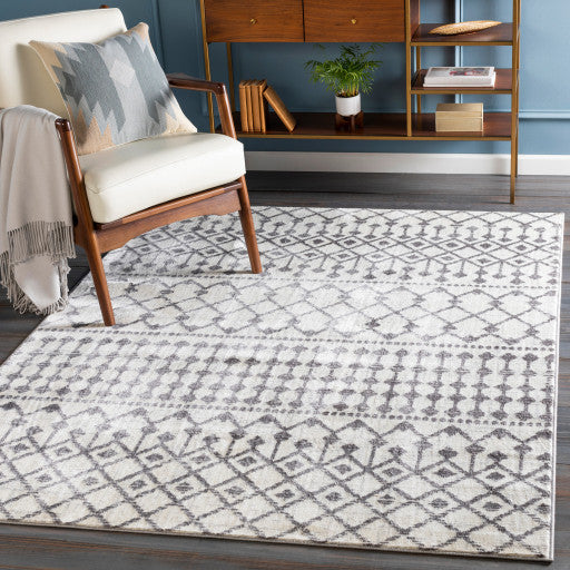 Surya Wanderlust WNL-2317 5'3"x7'3" Rug, Silver Gray/White
