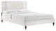 Zahra Channel Tufted Performance Velvet King Platform Bed, White