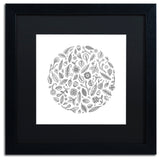 Filippo Cardu 'Leaf Circle' Art, Black Frame, Black Mat, 16x16