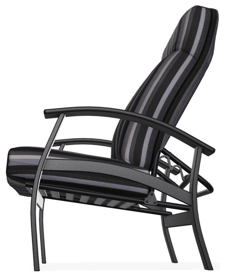 Belle Isle Cushion Outdoor Adjustable Back Chair, Sensory Granite/Black