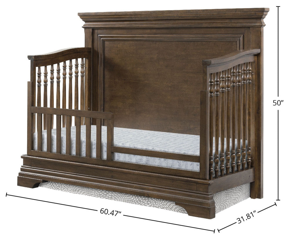 Olivia 61"W Wood Convertible Crib, Rosewood