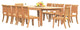 13-Piece Set, 122" Rectangle Table, 12 Giva Chairs, Sunbrella Cushion, Wheat