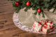 Holiday Tree Skirt Linen With Champagne Sequin Border