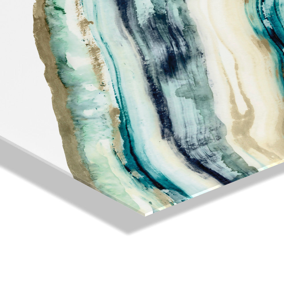 Teal Agate Floating Acrylic Art by Amy Lighthall, Assorted 23x31