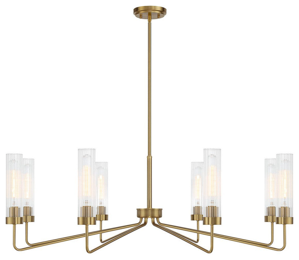 Baker Chandelier, Warm Brass, 8-Light