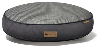 Round Bed Houndstooth, Black and Grey, Small