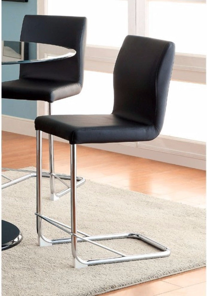 Benzara Lodia II Contemporary Counter Height Chairs, Set of 2, Black