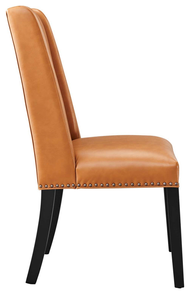 Baron Vegan Leather Dining Chair, Tan