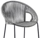 Acapulco 26" Indoor Outdoor Steel Bar Stool With Rope, Gray