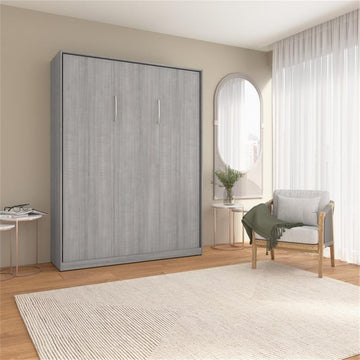 Bestar USA Claremont Engineered Wood Queen Murphy Bed in Gray