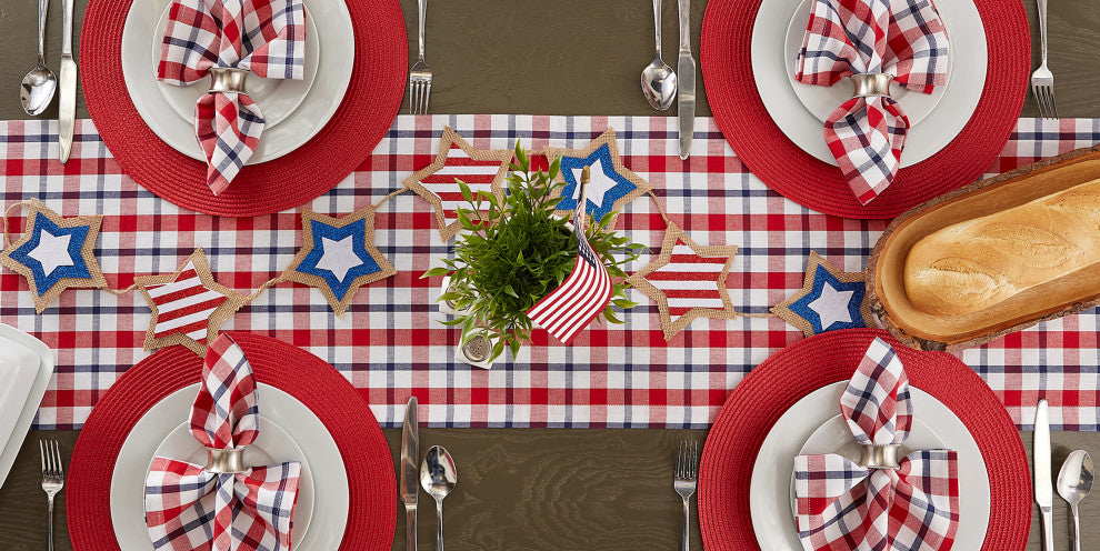 Round Woven Placemats Red, Set of 6