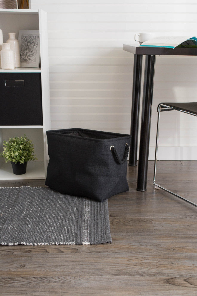 Polyester Bin Variegated Black Rectangle Medium 16"x10"x12"
