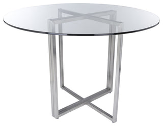 Legend Dining Table Bases Only, Brushed Stainless Steel
