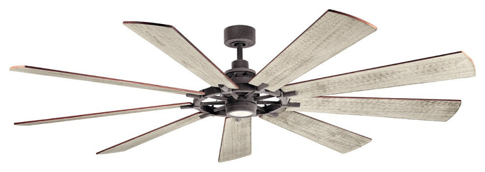 Kichler Gentry LED Ceiling Fan, Weathered Zinc, 85