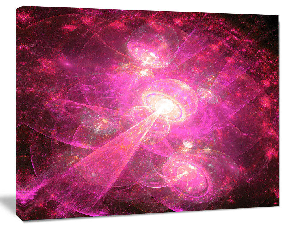 Pink Fractal Space Theme, Abstract Canvas Art Print, 20x12
