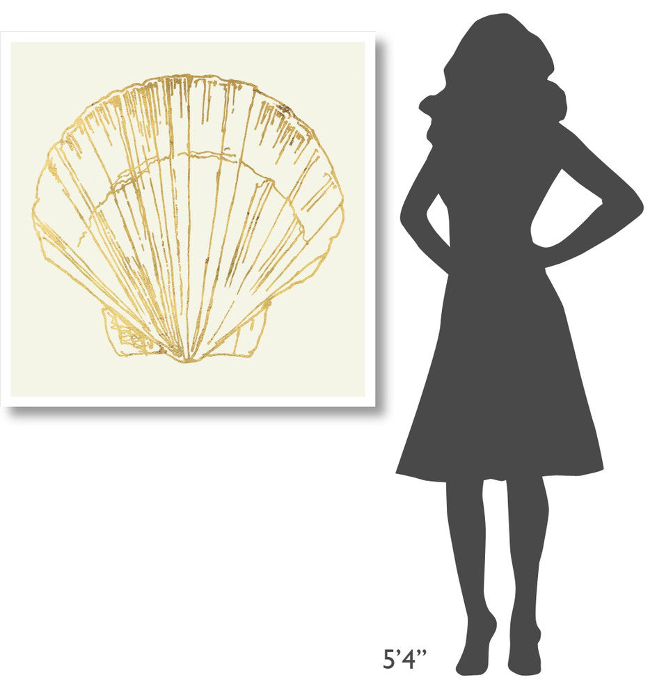 "Coastal Breeze Shell Sketches V" Digital Paper Print by Anne Tavoletti, 38"x38"