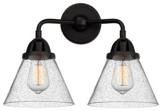 Large Cone Bath Vanity Light, Matte Black, Seedy, Seedy