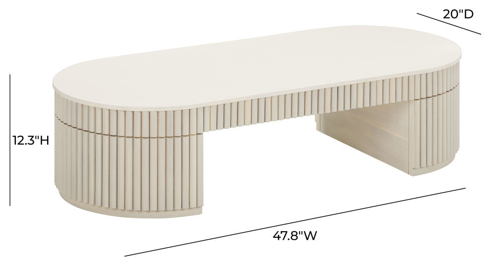 Bella Cream Oval Coffee Table