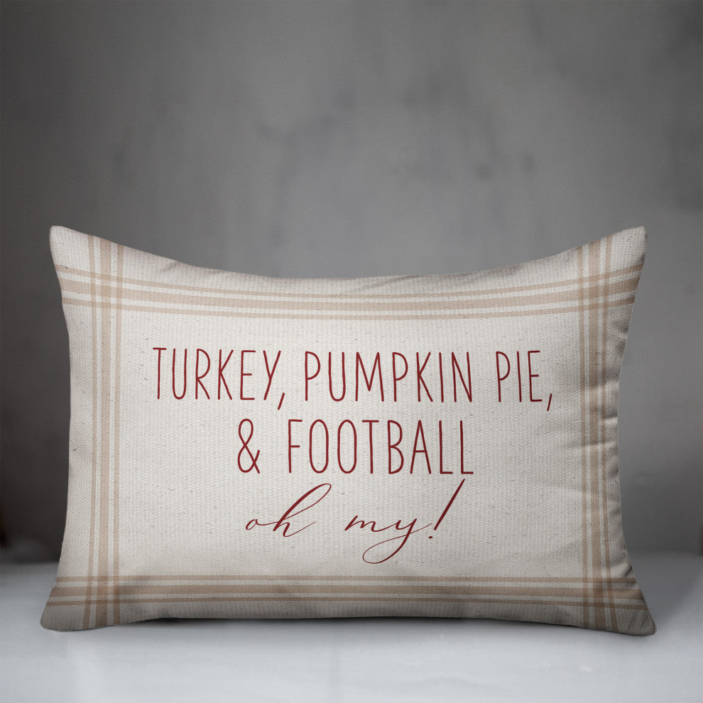 Turkey Pumpkin Pie And Football 4 14"x20" Spun Poly Pillow