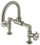 Kingston Brass KS2178RKX Bridge Bathroom Faucet With Push Pop-Up, Brushed Nickel