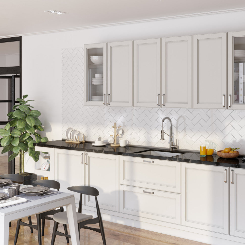 24" Undermount Stainless Steel Kitchen Sink, Pull-Down Faucet SSCH w Dispenser