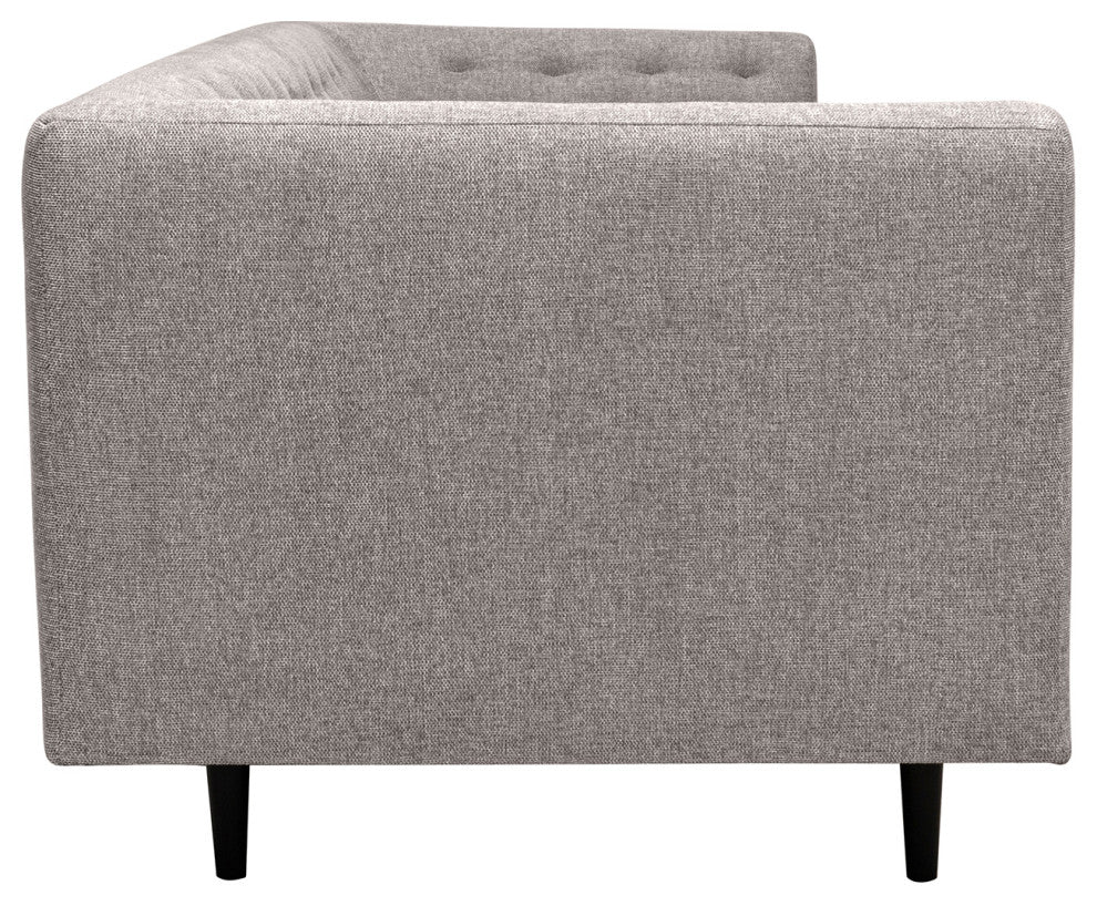 Annabelle 80" Gray Fabric Sofa with Black Wood Legs