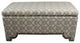 Taupe Geometric Storage Bench With Ottomans Four Piece Set