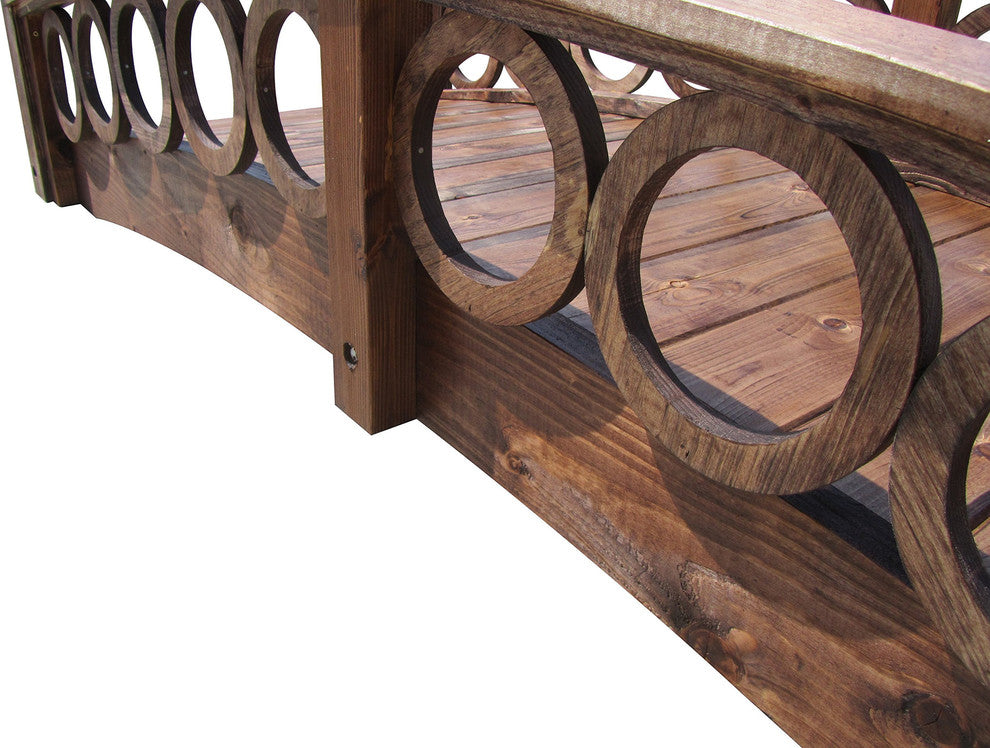 SamsGazebos Rose Garden Bridge With French Ring Railings 8-foot