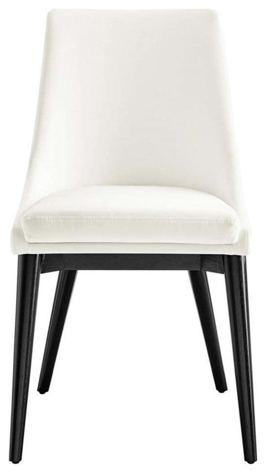 Viscount Performance Velvet Dining Chair, White