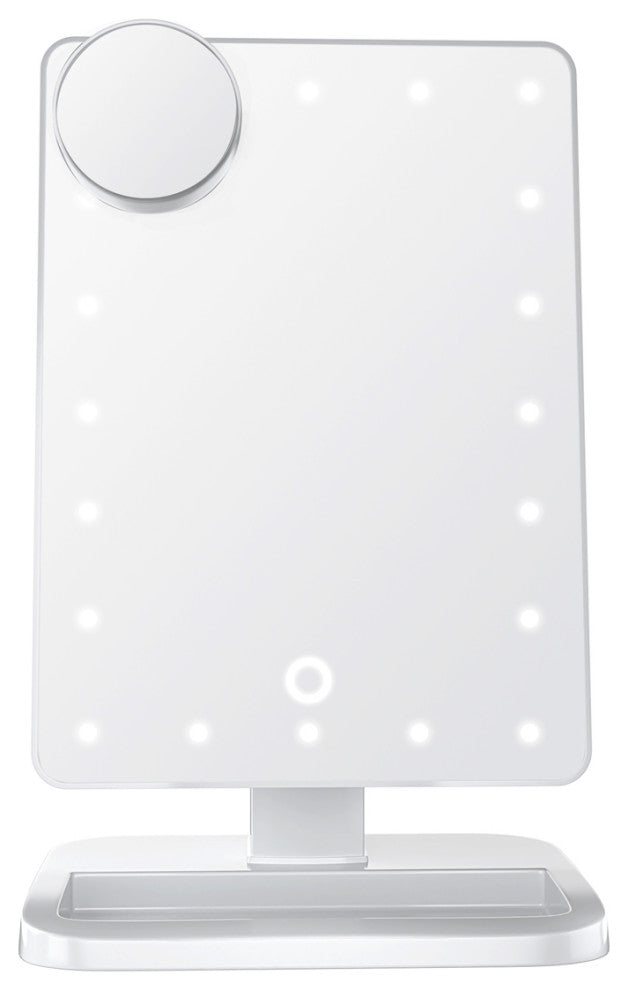 Touch XL Dimmable LED Makeup Mirror with Bluetooth, White