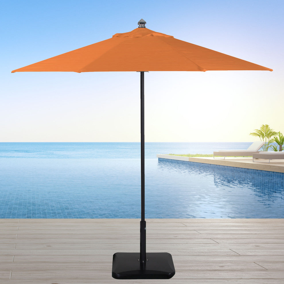 9' Round Flexibe Commercial Umbrella, Black, Tuscan