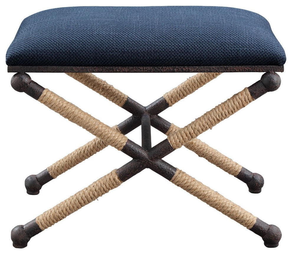 Uttermost Firth Small Navy Fabric Bench